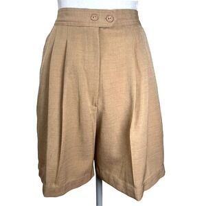 Vtg Bette Court Signature Collection Shorts Pleated‎ High Waist Camel Career 90s